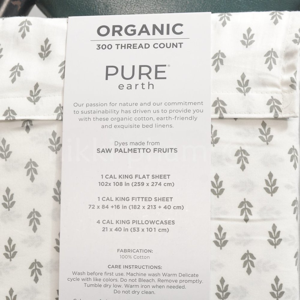 Pure Earth Organic Cotton 6-piece Sheet Set - Picture 4 of 5